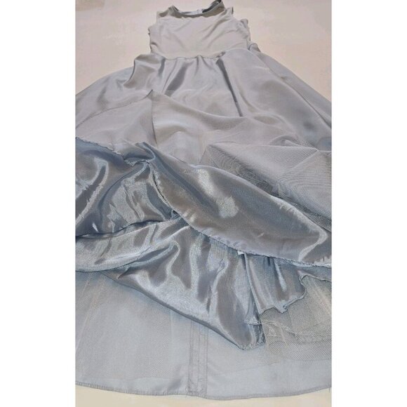 JS COLLECTIONS Size 8 Light Blue Full Length Gown Cardigan Dress Tulle MOTB Max - Picture 9 of 16